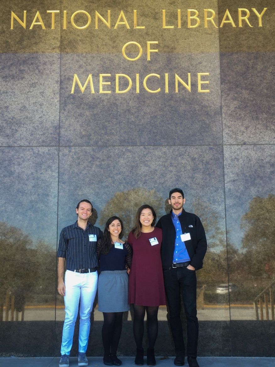 students in front of the national library of medicine